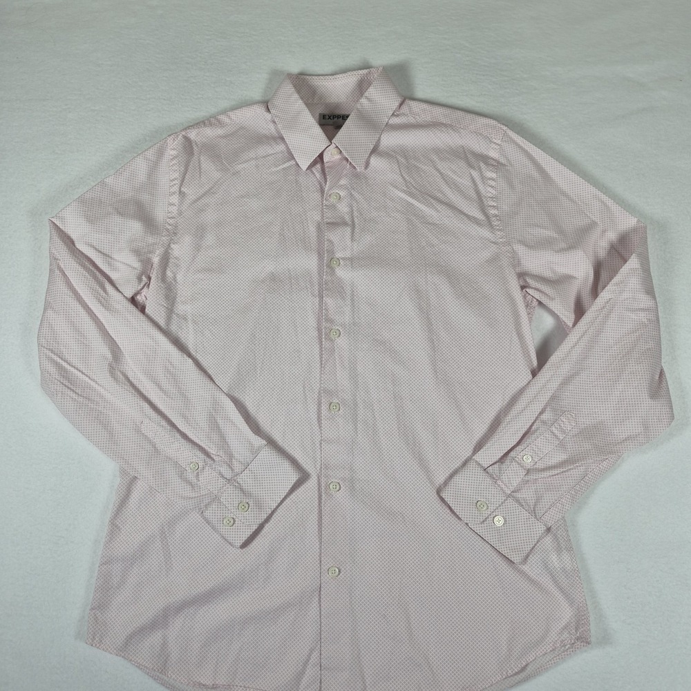 Express Button Down Shirt Men's L Pink Foulard Print Long Sleeve 100% Cotton